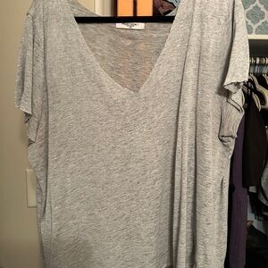 Project Social T Light Gray V-Neck Tee